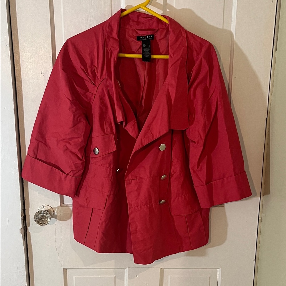 Axcess Vibrant Red Trench Coat